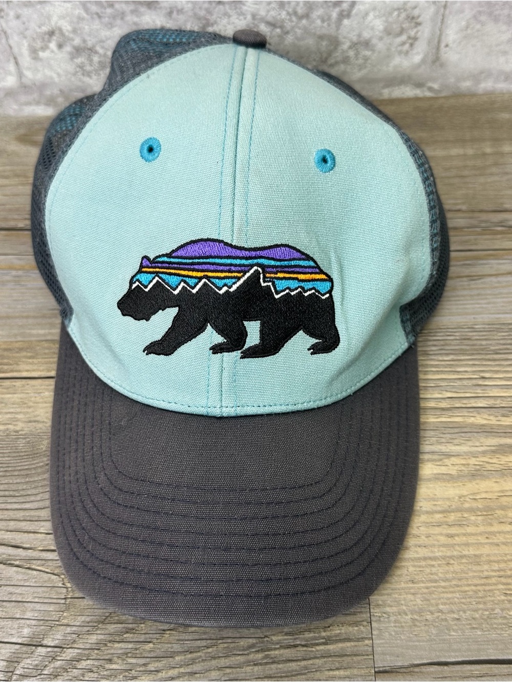 Patagonia Fitz Roy Bear Retired Adjustable Strap Mesh-Back Hat Trucker # 2119